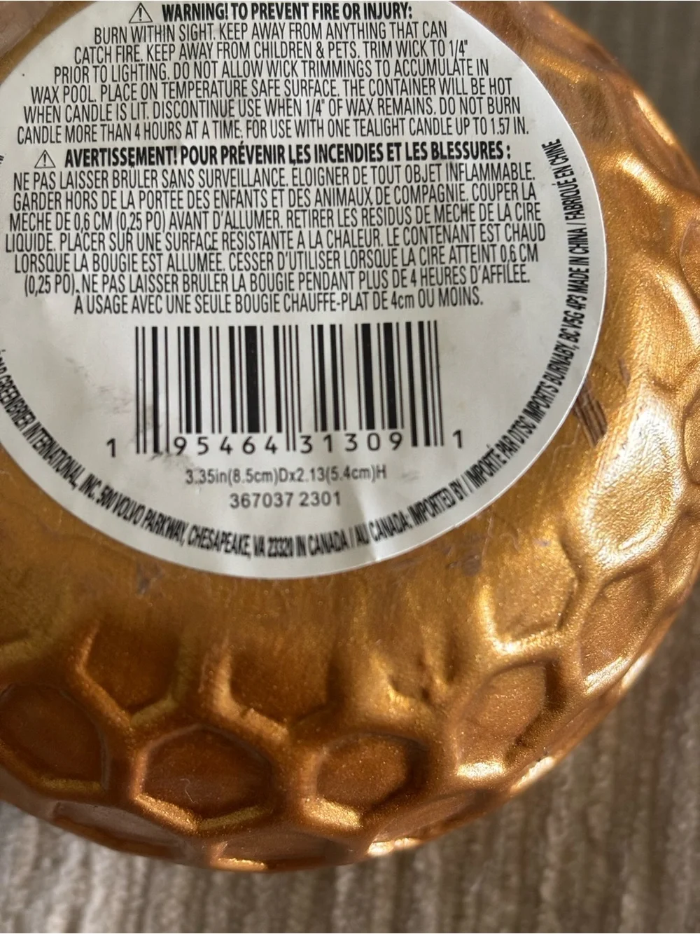❗️3/$15❗️Metallic Honeycomb Votive Candle Holders - Gold